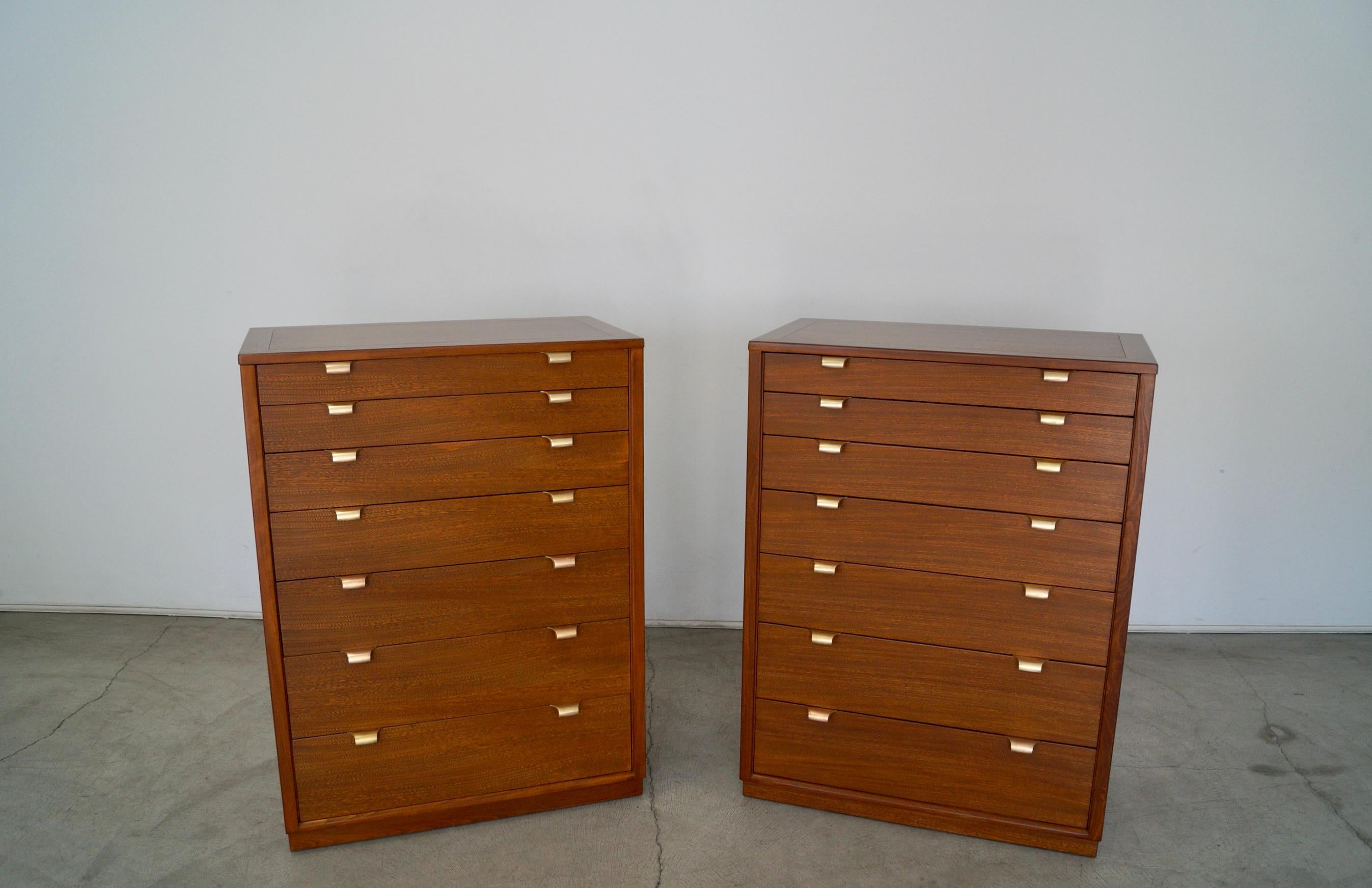 Stained 1940's Mid-Century Modern Edward Wormley Dressers, a Pair