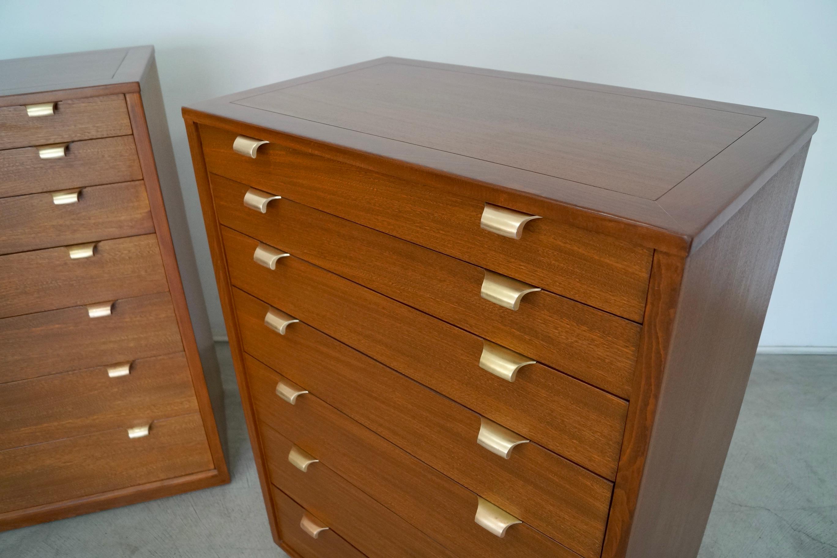 Elm 1940's Mid-Century Modern Edward Wormley Dressers, a Pair