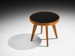 1940s Mid-Century Modern Italian Side Table in Wood and Glass