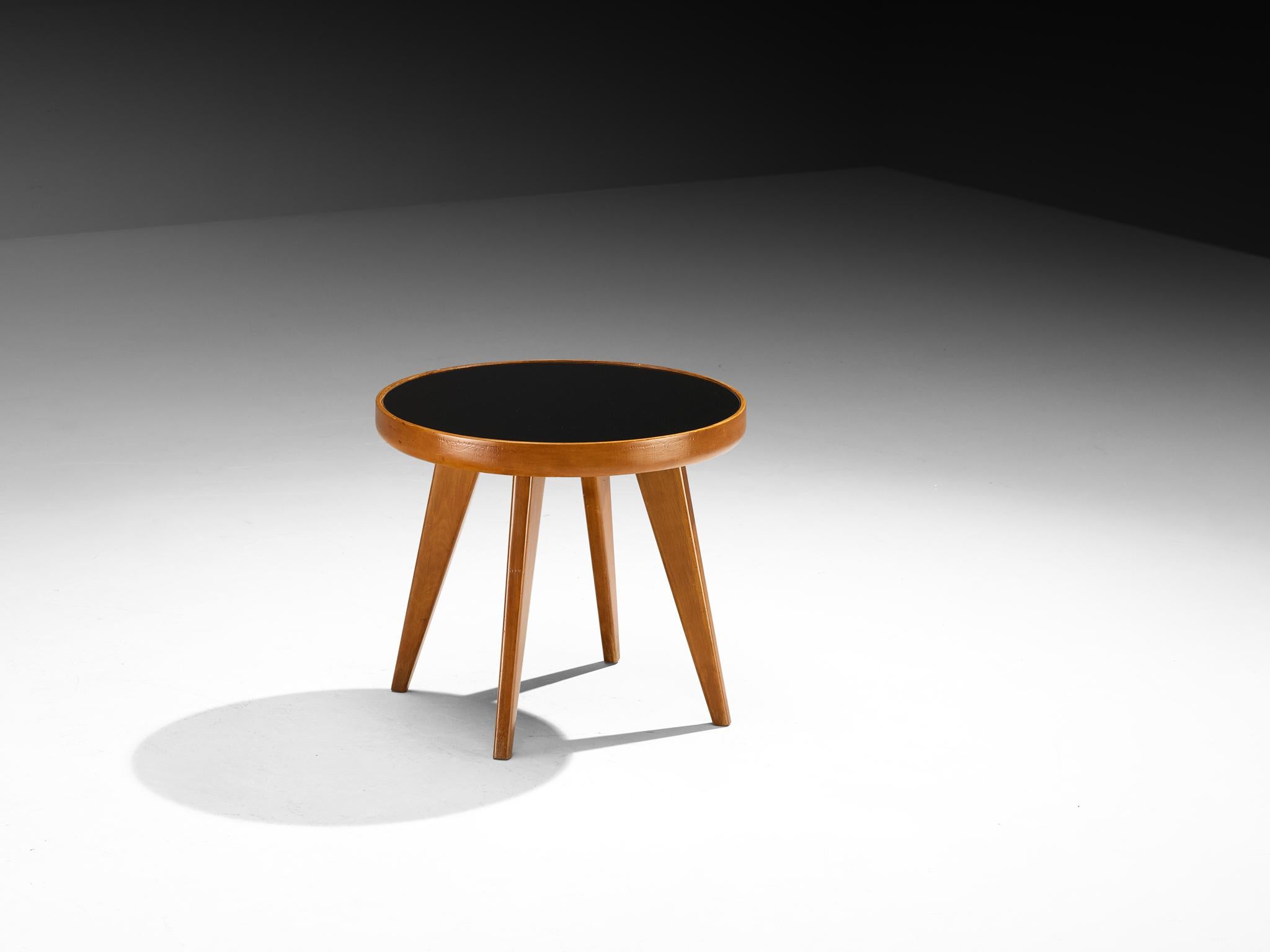 Italienischer Beistelltisch aus Holz und Glas, 1940er Jahre, Mid-Century Modern im Angebot 2