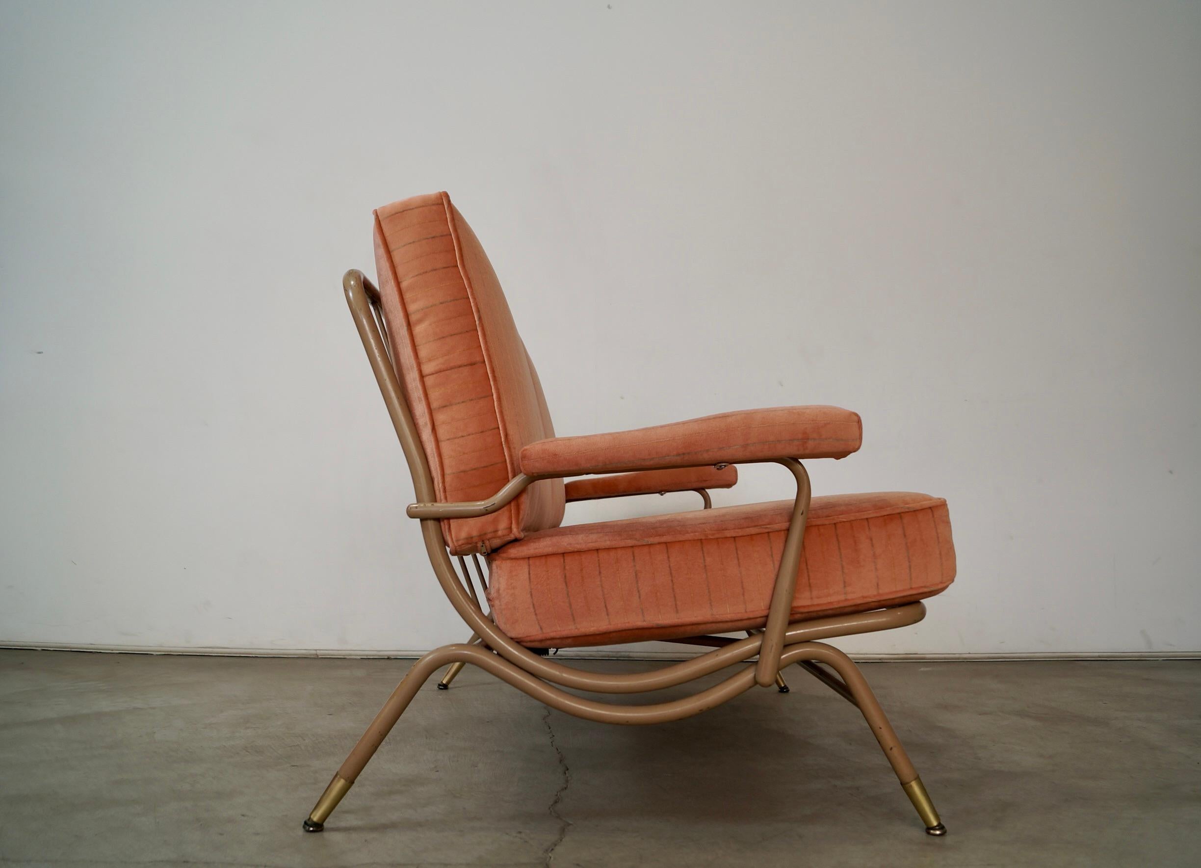1940's Mid-Century Modern Lloyd Manufacturing Company Loveseat Velvet Sofa 6