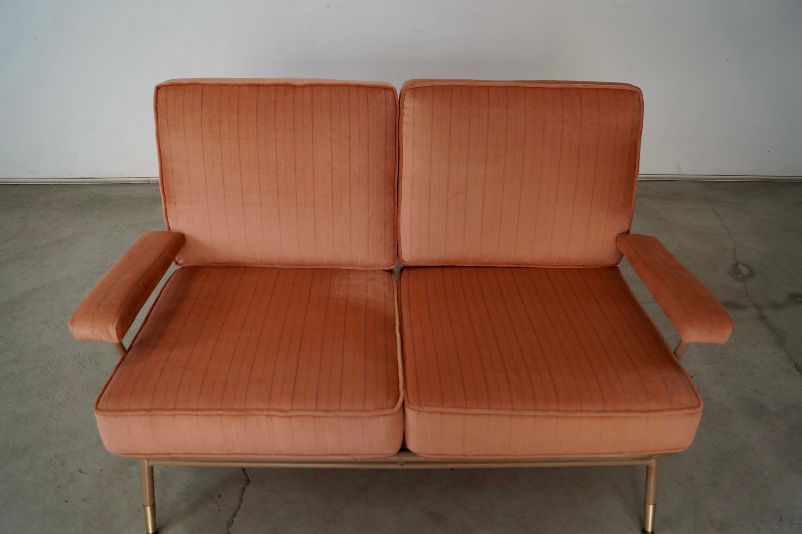 1940's Mid-Century Modern Lloyd Manufacturing Company Loveseat Velvet Sofa 7