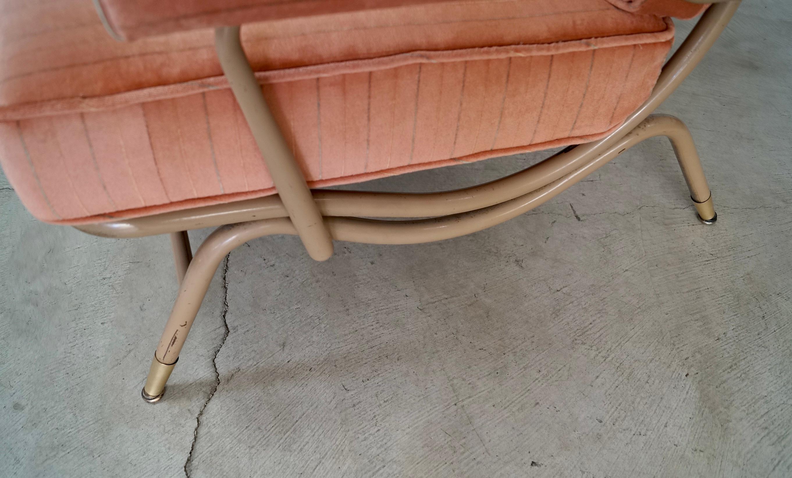 1940's Mid-Century Modern Lloyd Manufacturing Company Loveseat Velvet Sofa 9
