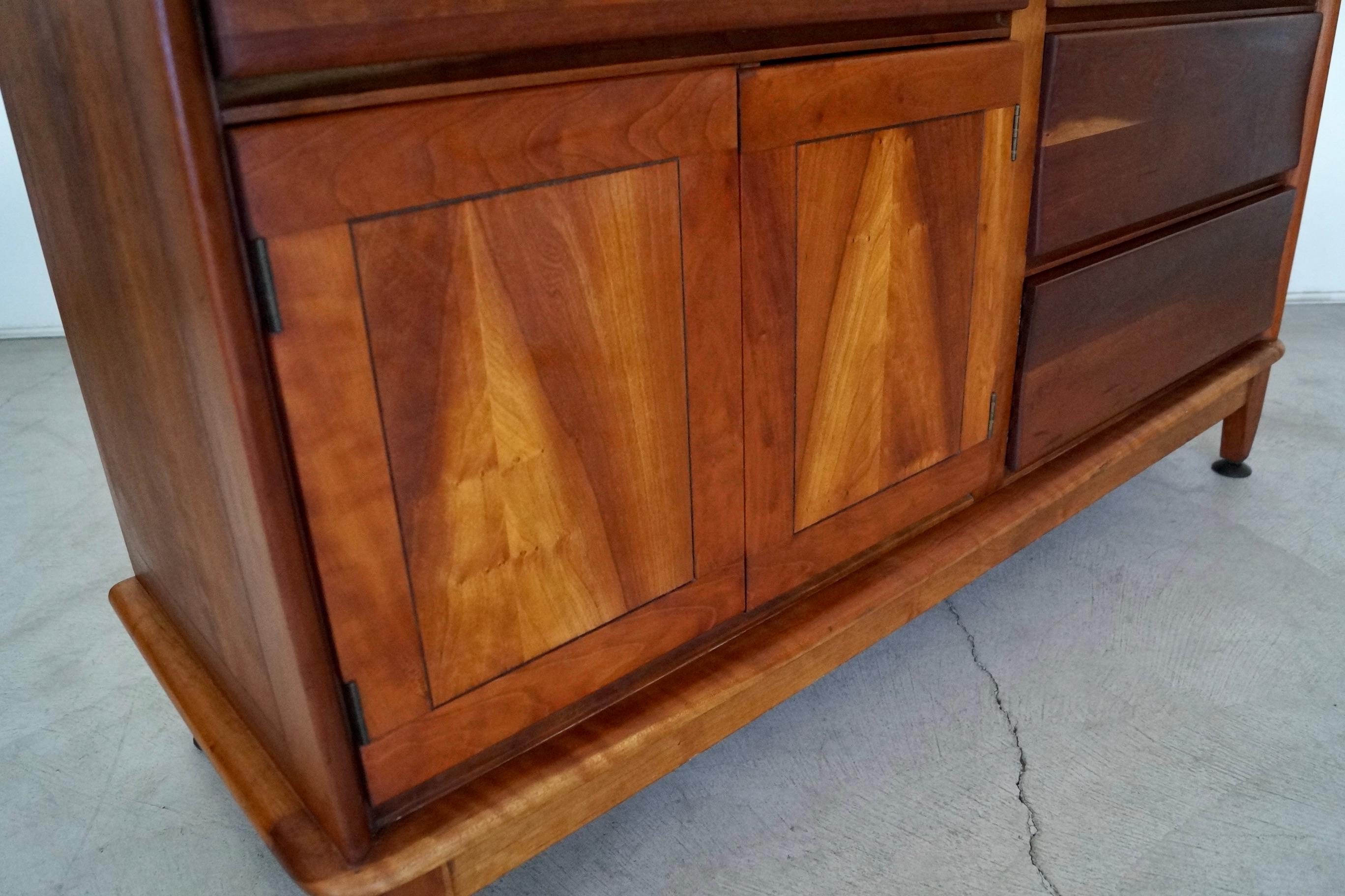1940's Mid-Century Modern Solid Cherry Morris Sideboard / Credenza 6