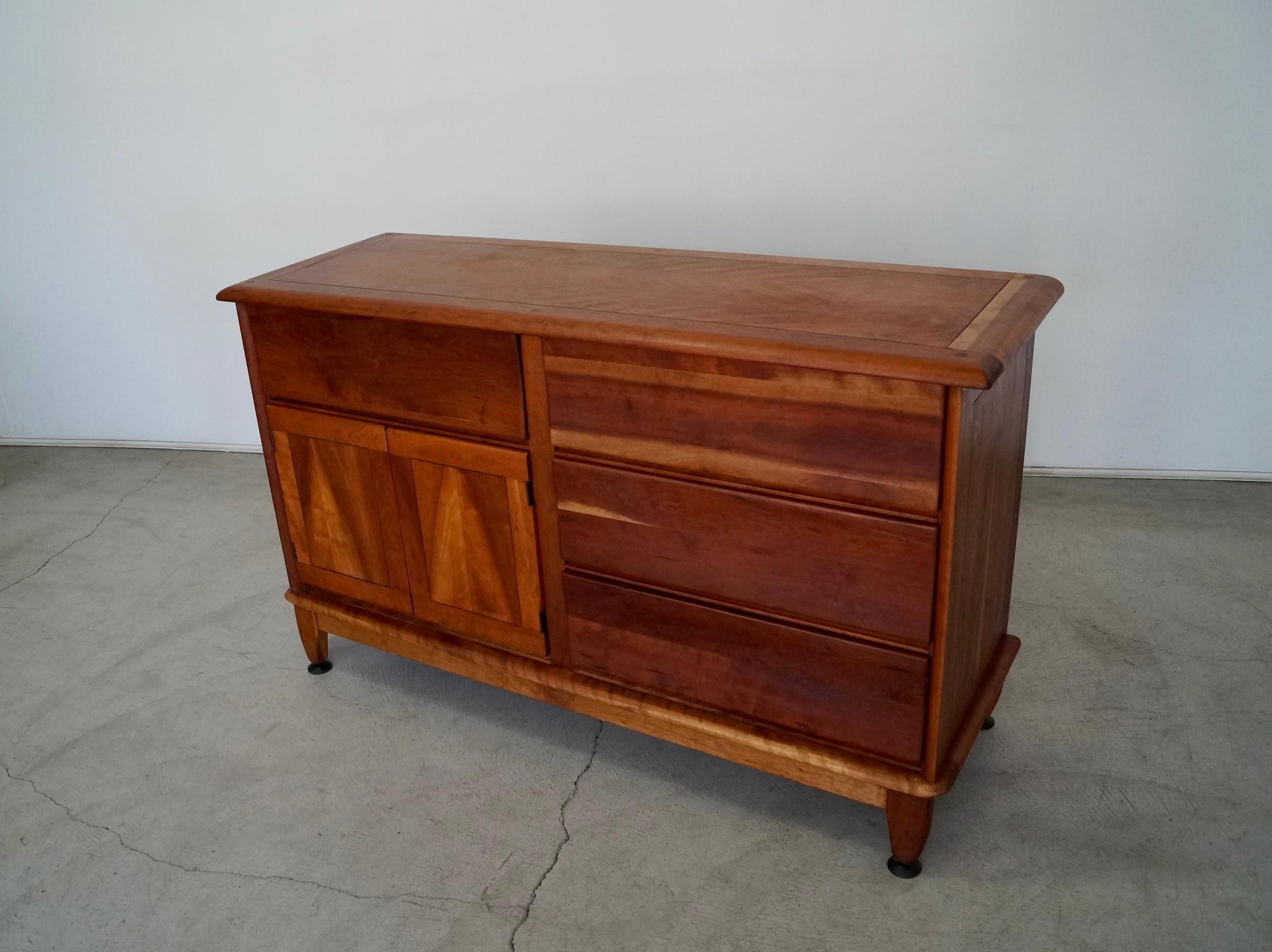 1940's Mid-Century Modern Solid Cherry Morris Sideboard / Credenza In Good Condition In Burbank, CA