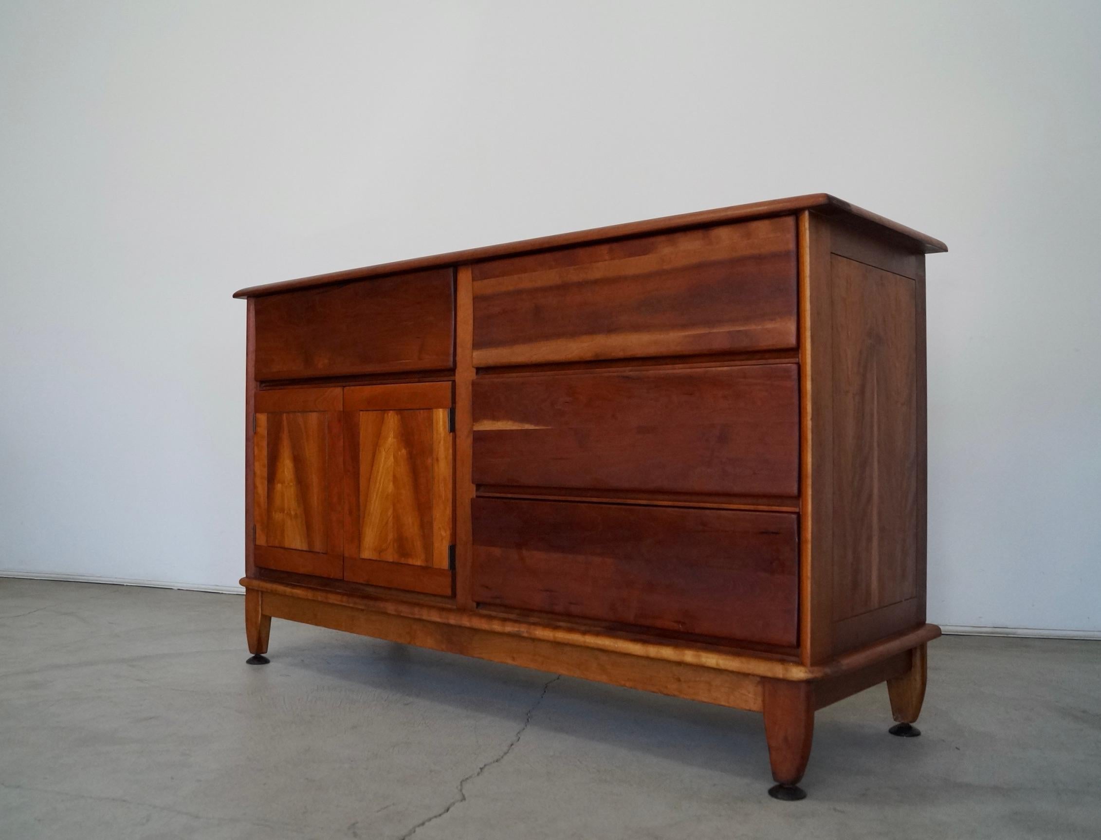 Mid-20th Century 1940's Mid-Century Modern Solid Cherry Morris Sideboard / Credenza