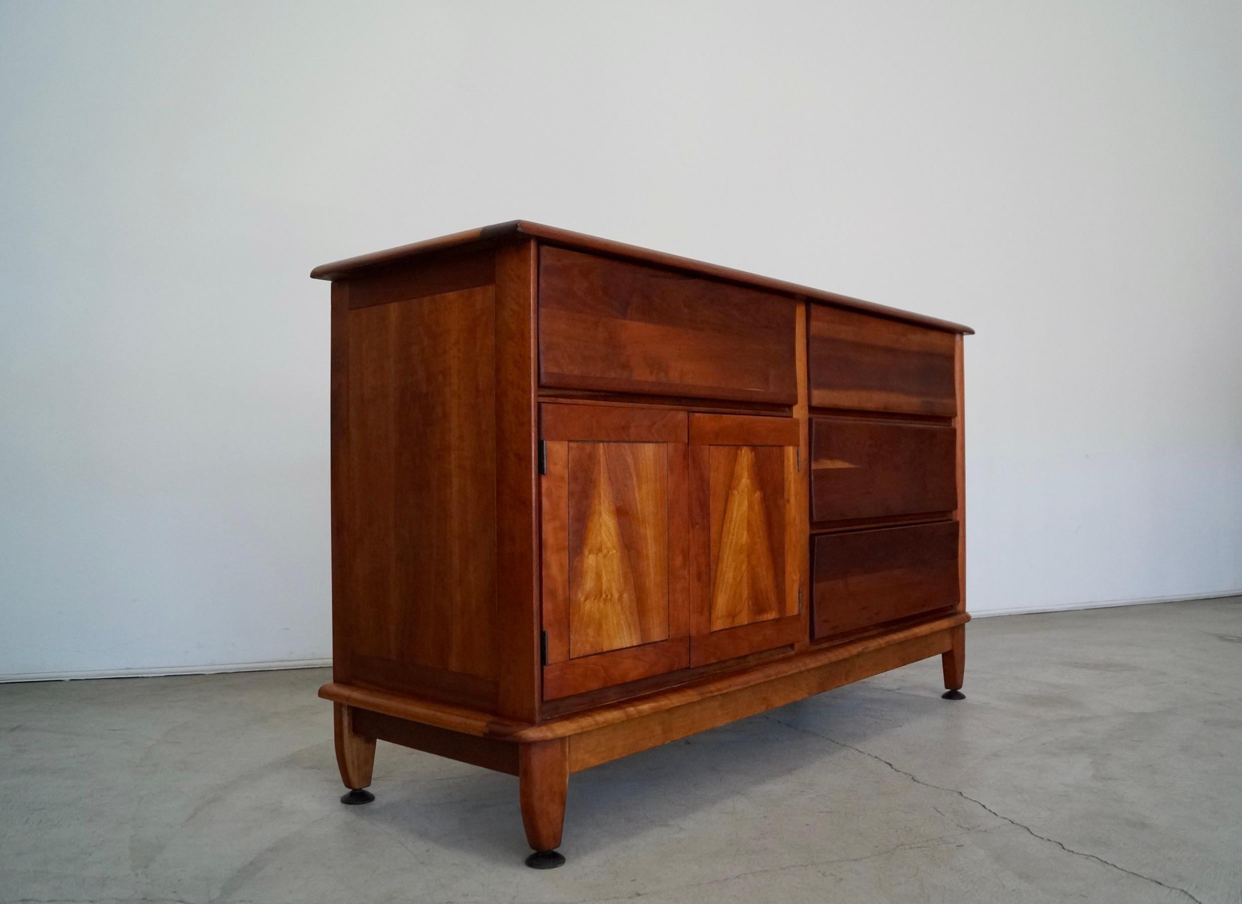1940's Mid-Century Modern Solid Cherry Morris Sideboard / Credenza 2