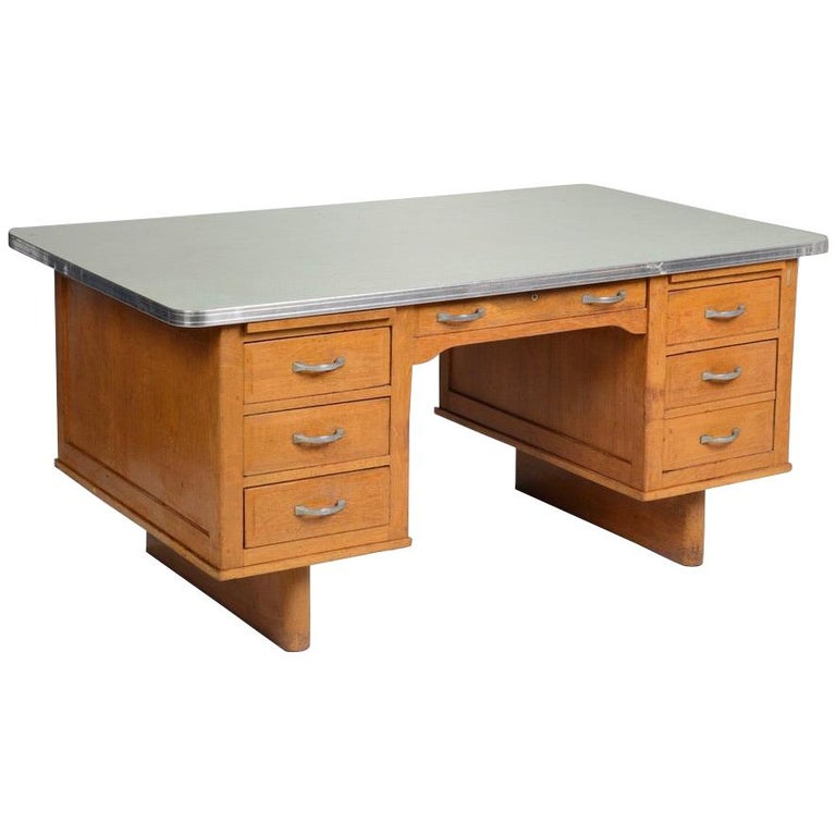 1940s Mid Century Modern Tanker Desk For Sale At 1stdibs