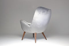 1940s Midcentury Franco Buzzi Fauteuil en velours gris