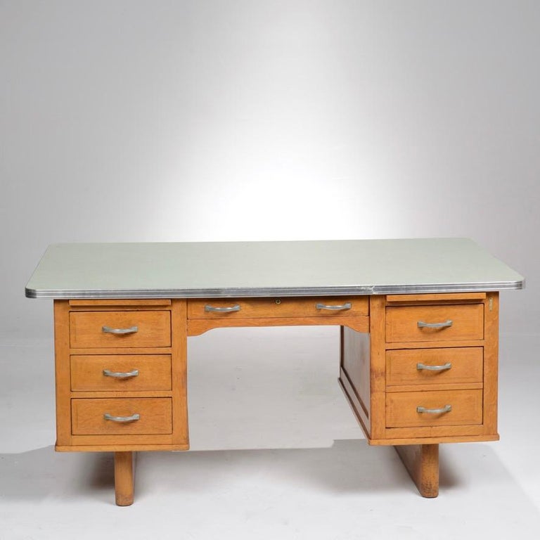 1940s Mid Century Modern Tanker Desk For Sale At 1stdibs