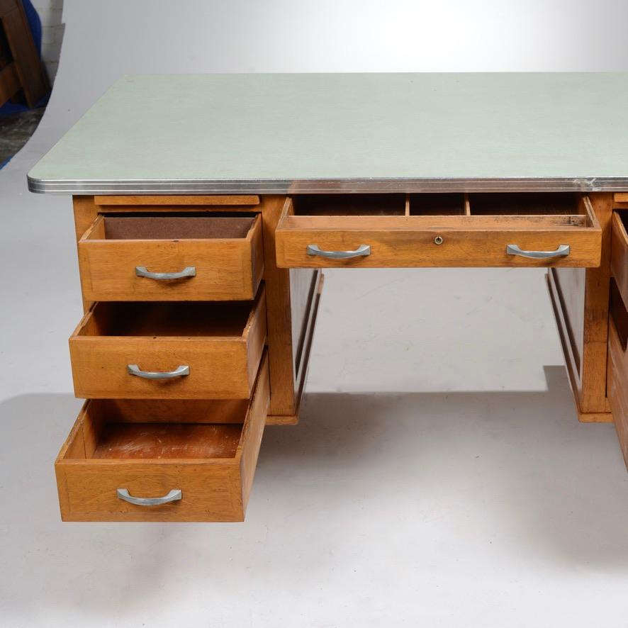 American 1940s Mid-Century Modern Tanker Desk