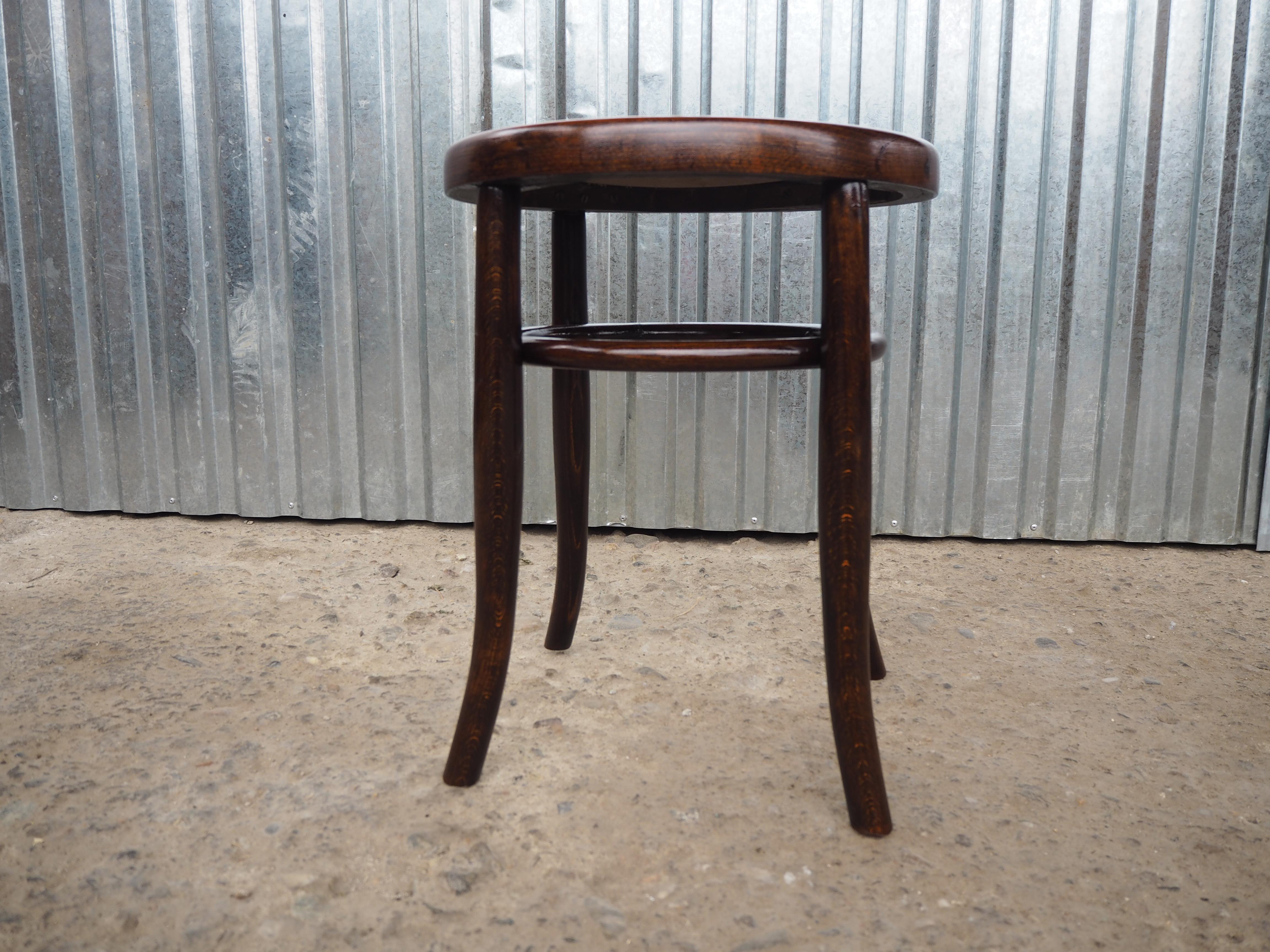 Czech 1940s Midcentury Thonet Stool, Europe For Sale