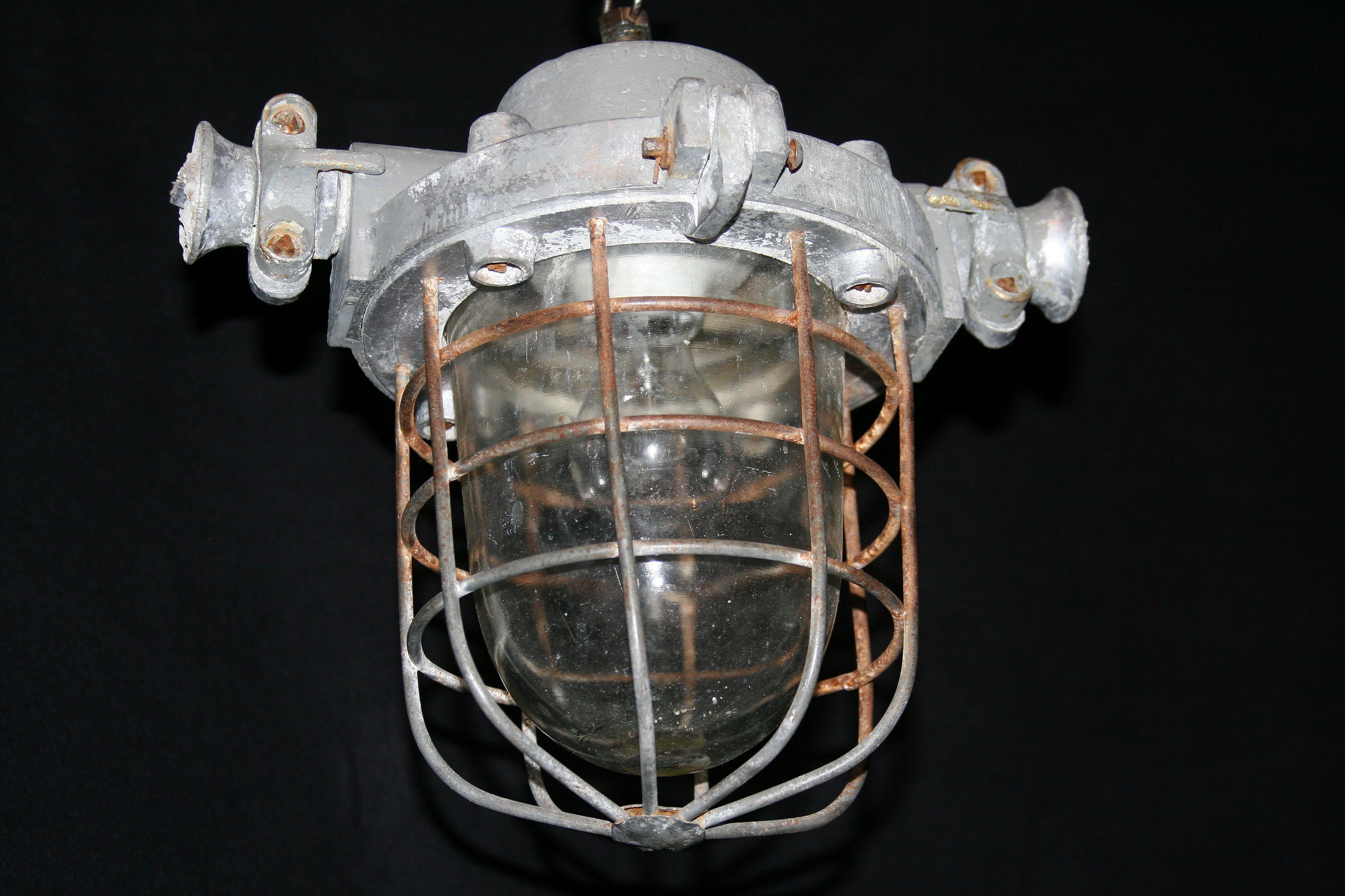 Industrial 1940s Mining LPW-200 Anti-Explosion Lamp Raw For Sale