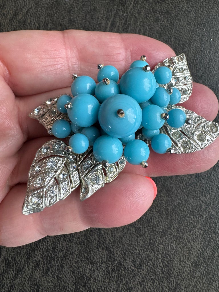 Broche épingle Bleue / Turquoise - Occasion, Sans Marque