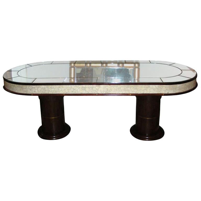 1940s Mirror-Clad Table For Sale