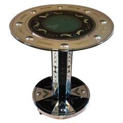 1940s Mirrored Small Round Table