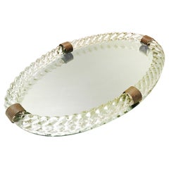 1940s Mirrored Vanity Tray with Murano Glass Rope Gallery by Venini