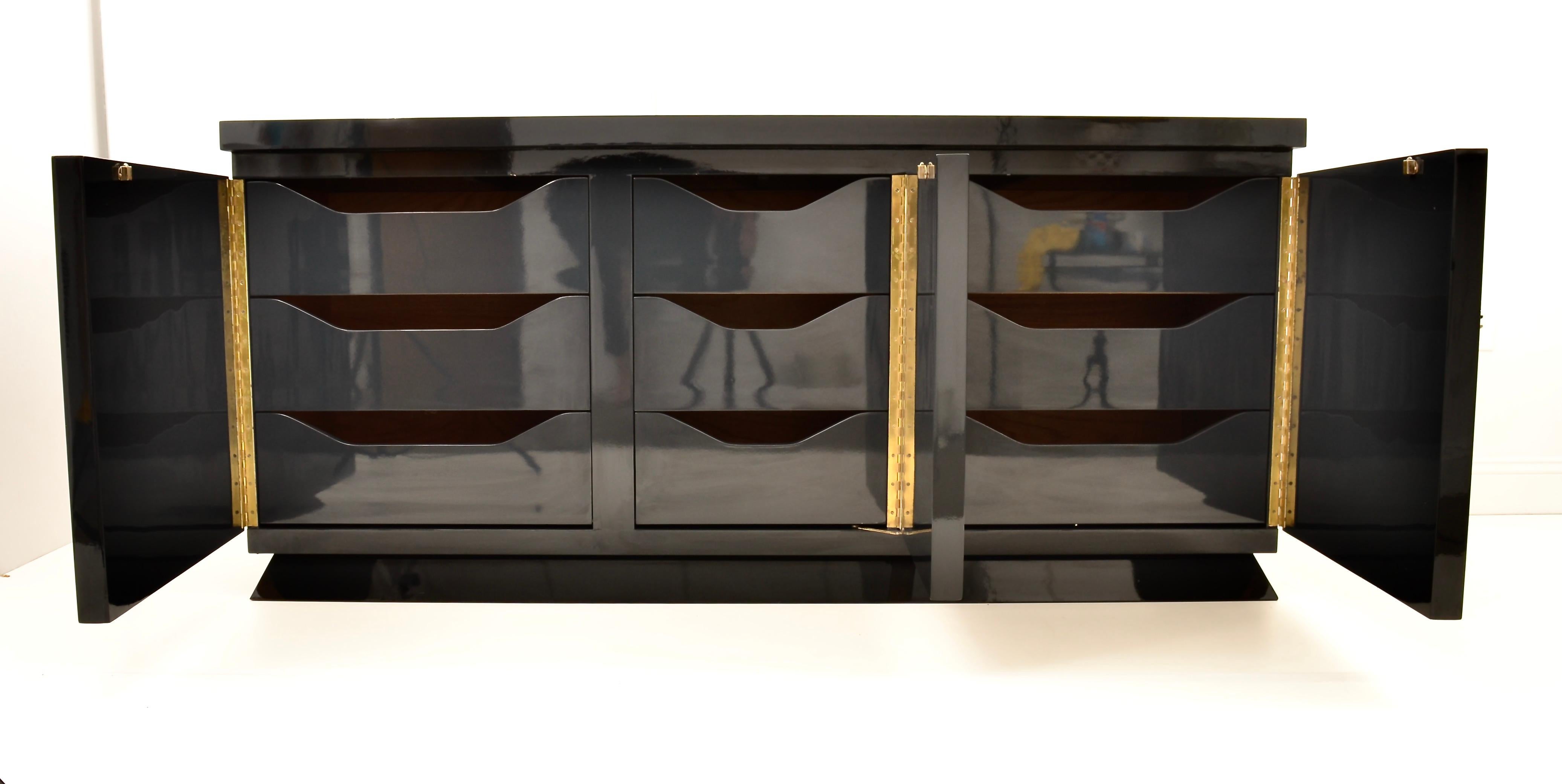 American 1940s Modern Sideboard Newly Lacquered For Sale