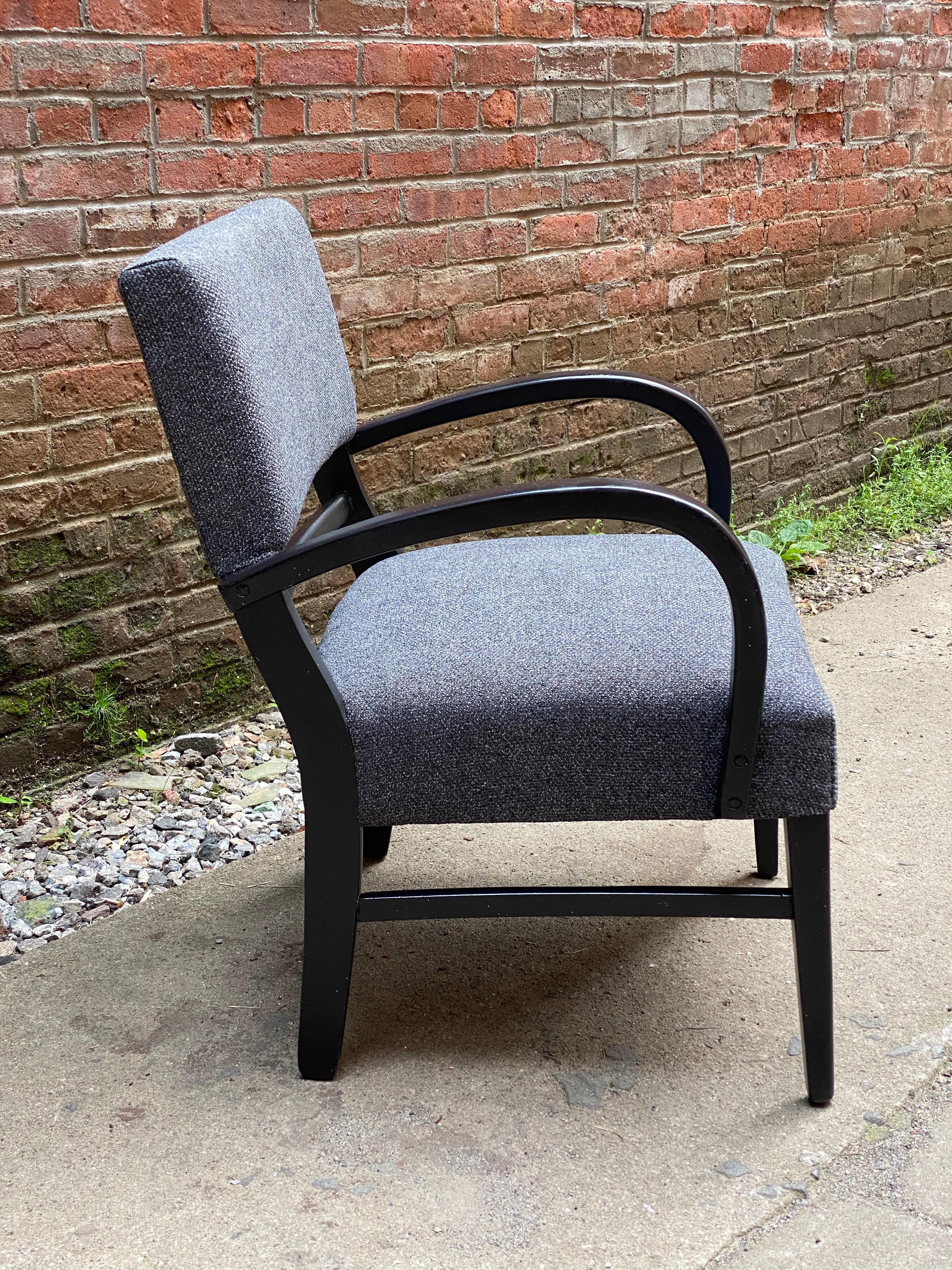 1940er Jahre Moderne Bow Arm Lounge Chair (amerikanisch) im Angebot