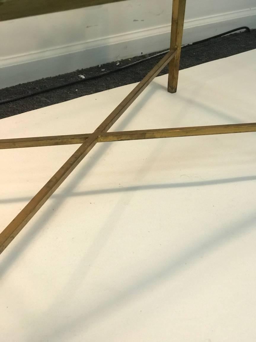 French 1940s Moderne Gilt Metal Coffee Table For Sale