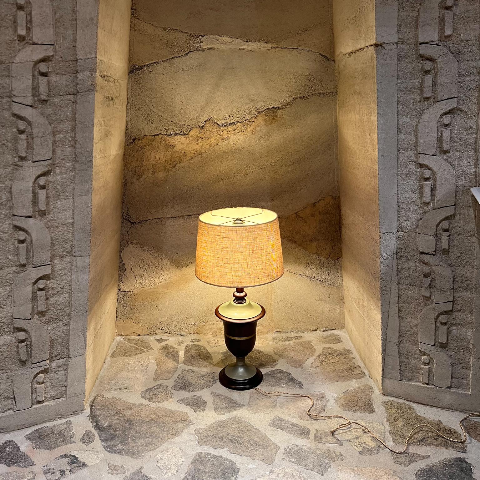 Brass 1940s Modernism Neoclassical Mexican Mahogany Table Lamps Style Luis Barragan For Sale