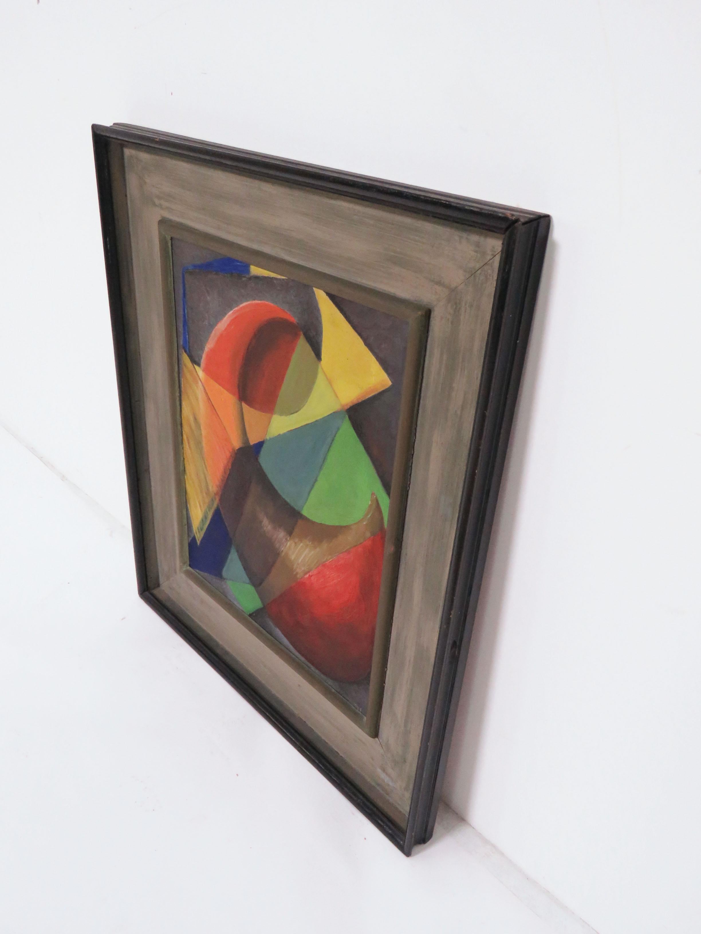 1940s Modernist Oil Titled “Study in Transparencies” by Daniel Kornblum In Good Condition In Peabody, MA