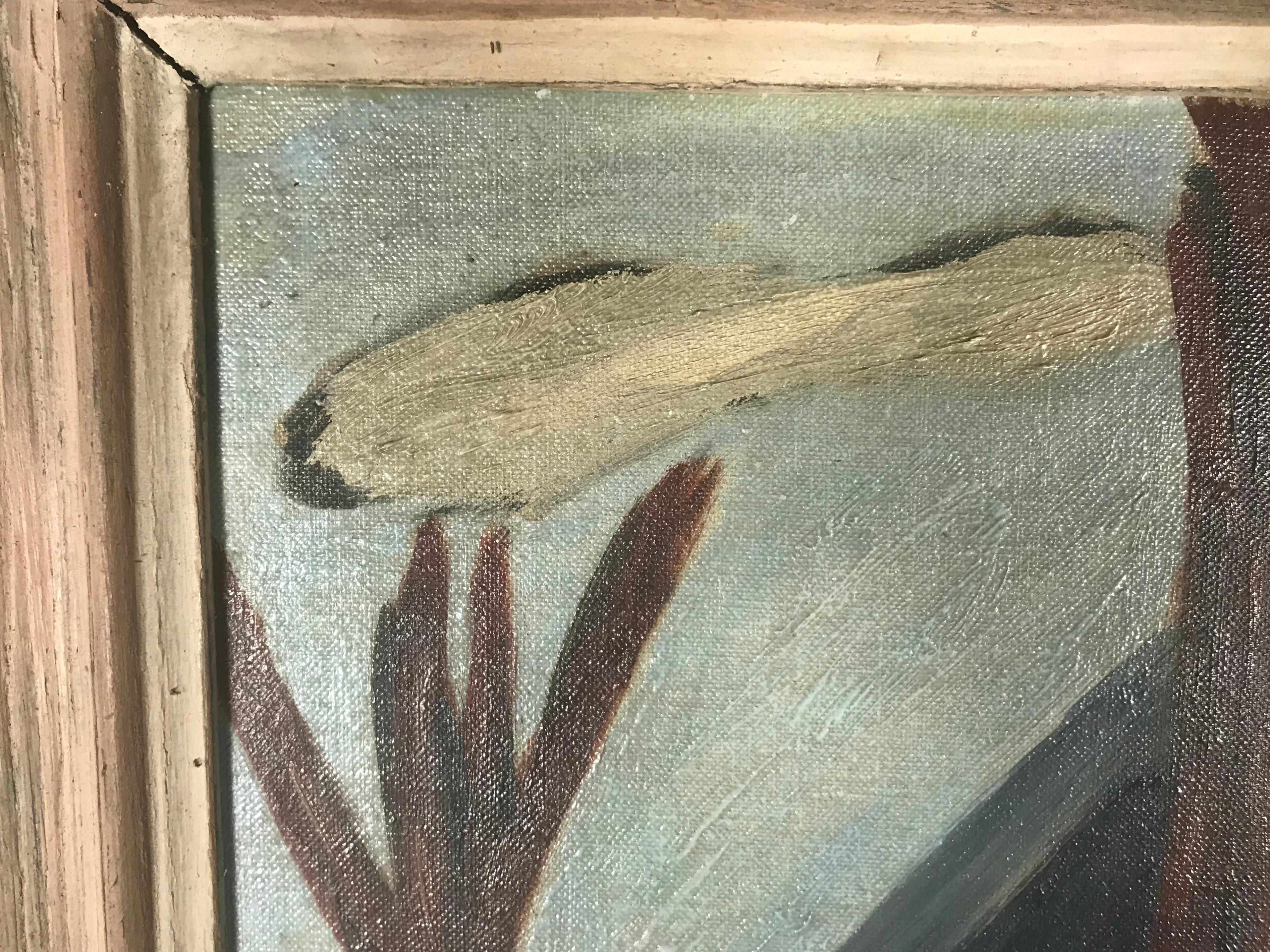 1940s Modernist Painting, Oil on Board in the Manner of Arthur Dove In Good Condition In Buffalo, NY