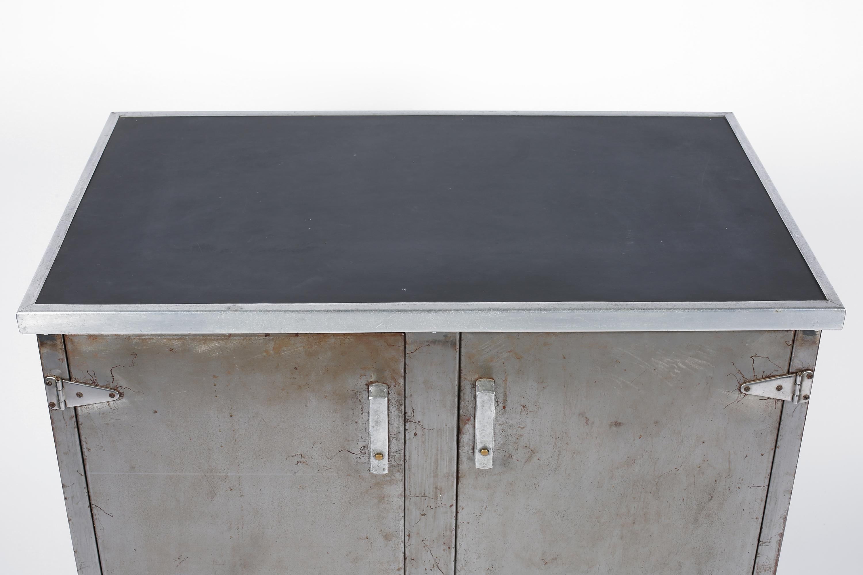 1940s Modernist Stripped Steel Low Cupboard Industrial Cabinet Midcentury Modern 2
