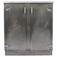 1940s Modernist Stripped Steel Low Cupboard Industrial Cabinet Midcentury Modern