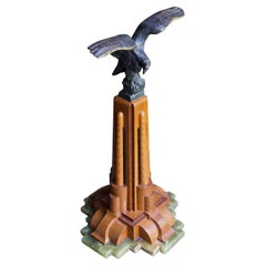1940s Monumental Bronze Condor Bird Sculpture Architectural Maquette on Pedestal