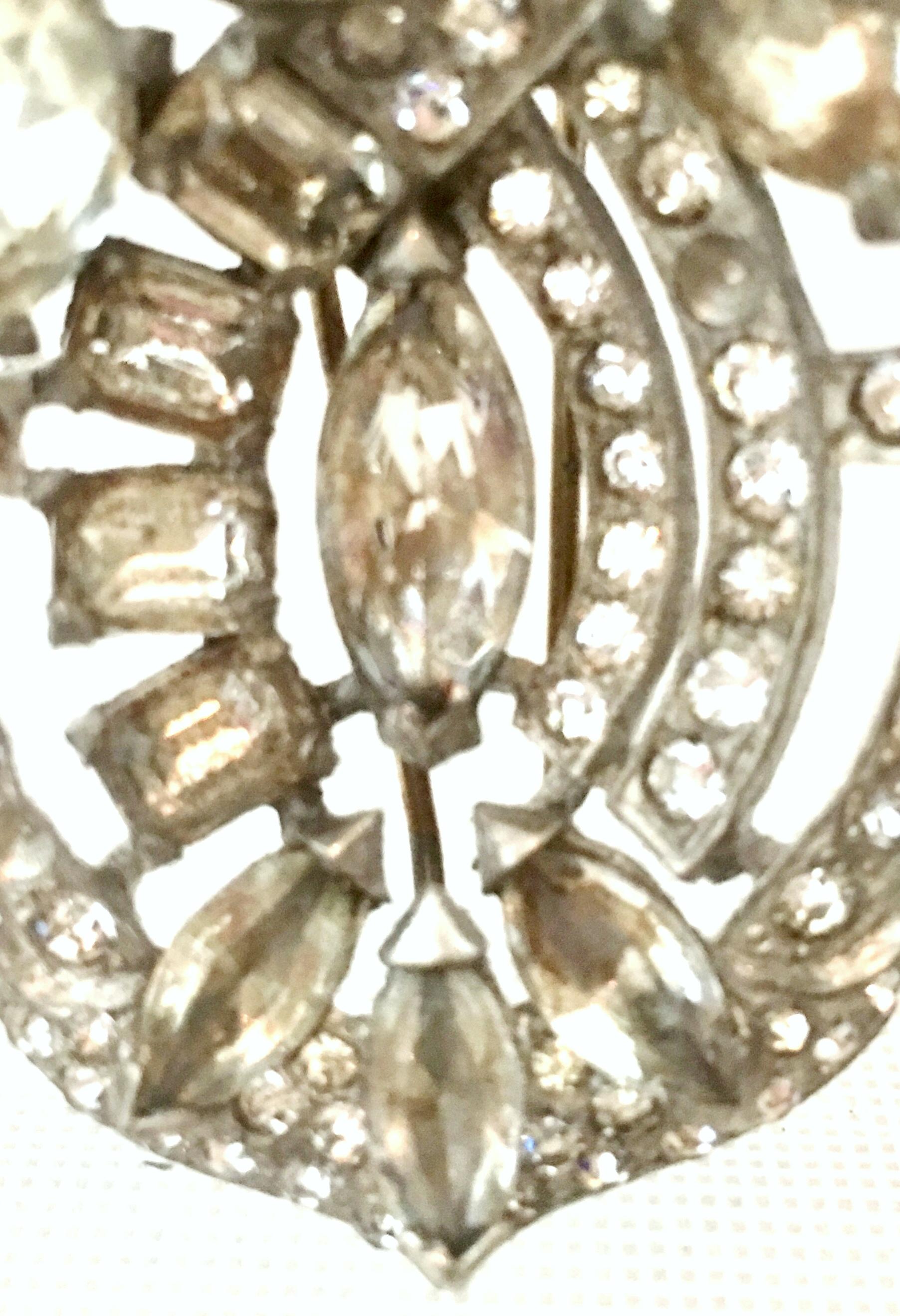 1940'S Monumental Silver & Swarovski Crystal Fur Clip By, Eisenberg Original For Sale 2