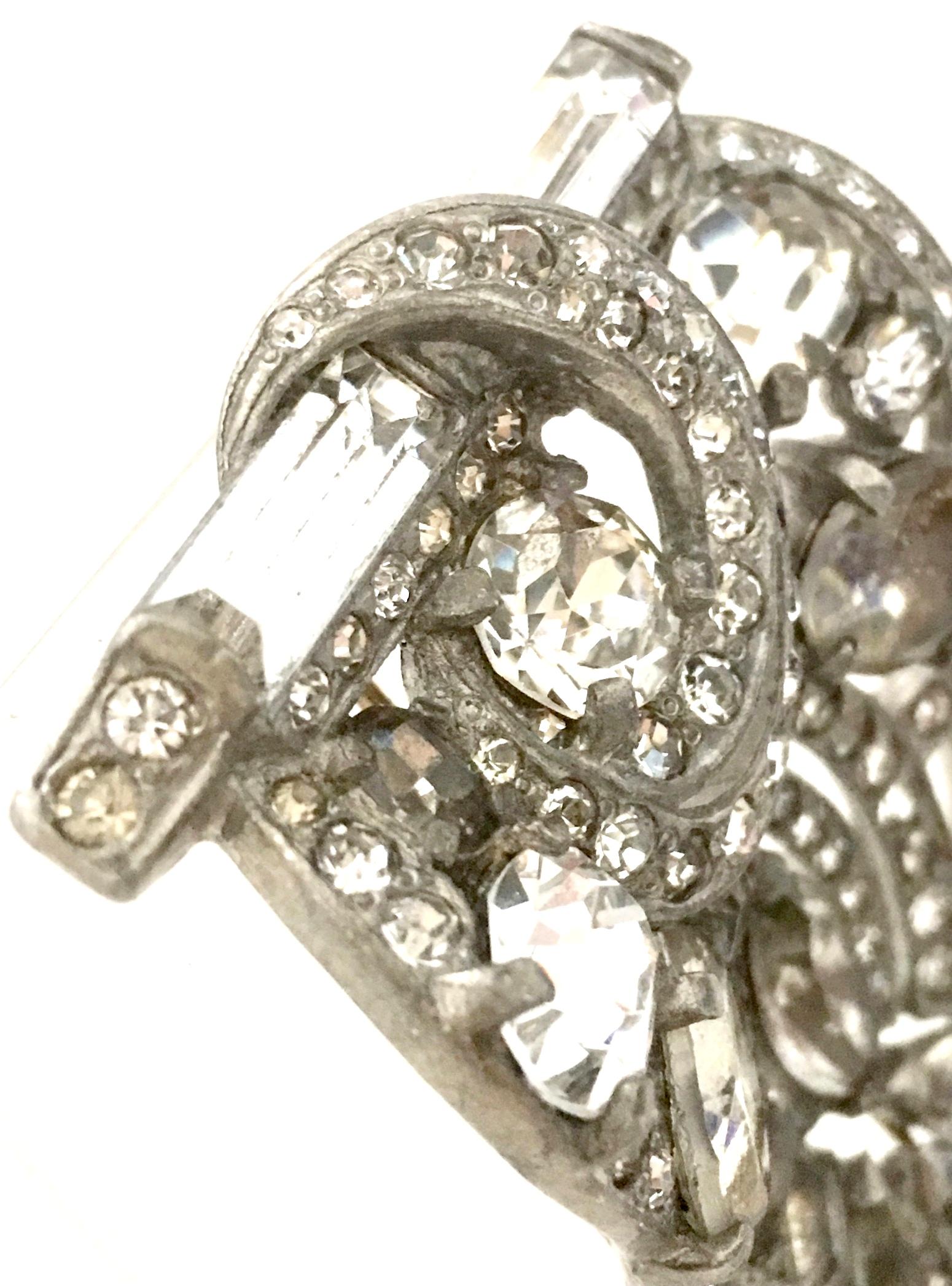 1940'S Monumental Silver & Swarovski Crystal Fur Clip By, Eisenberg Original 4