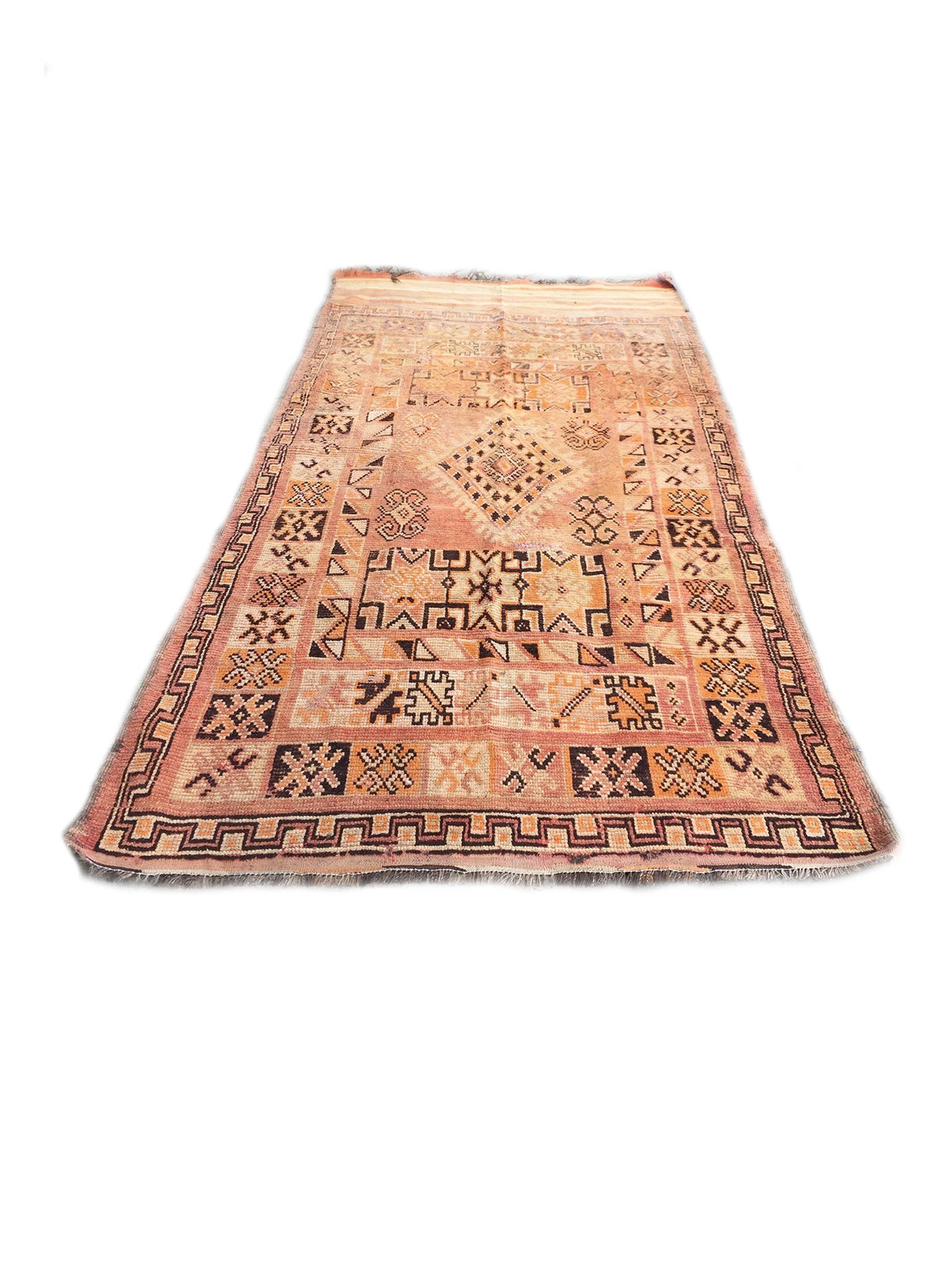 Dyed 1940s Moroccan Runner Rug