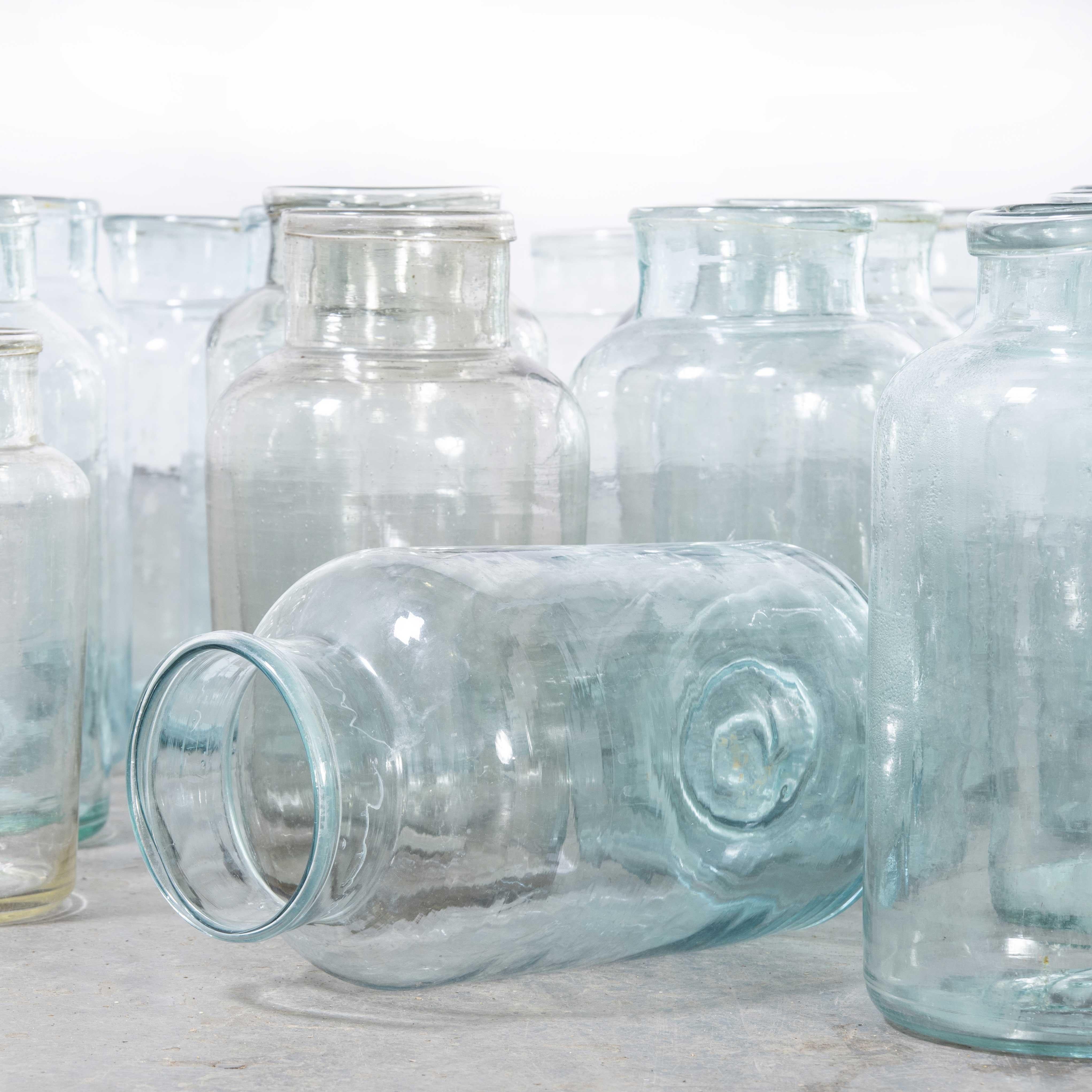 1940’s Mouthblown Hungarian storage storage jars – large
1940’s Mouthblown Hungarian storage Storage jars – large. Traditional handmade storage jars made in small workshops in Hungary these are beautiful vintage storage jars, mouthblown locally.