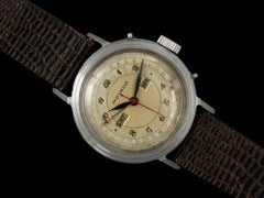 1940's MOVADO Vintage Dreifach-Kalender SS Stahl "Calendograph" Uhr - Garantie
