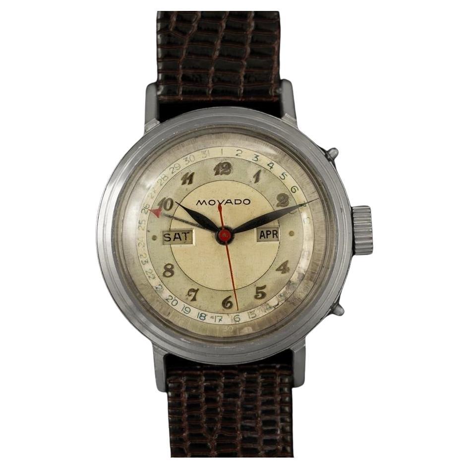 Reloj "Calendógrafo" de acero inoxidable con triple calendario MOVADO Vintage de 1940 - Garantía en venta
