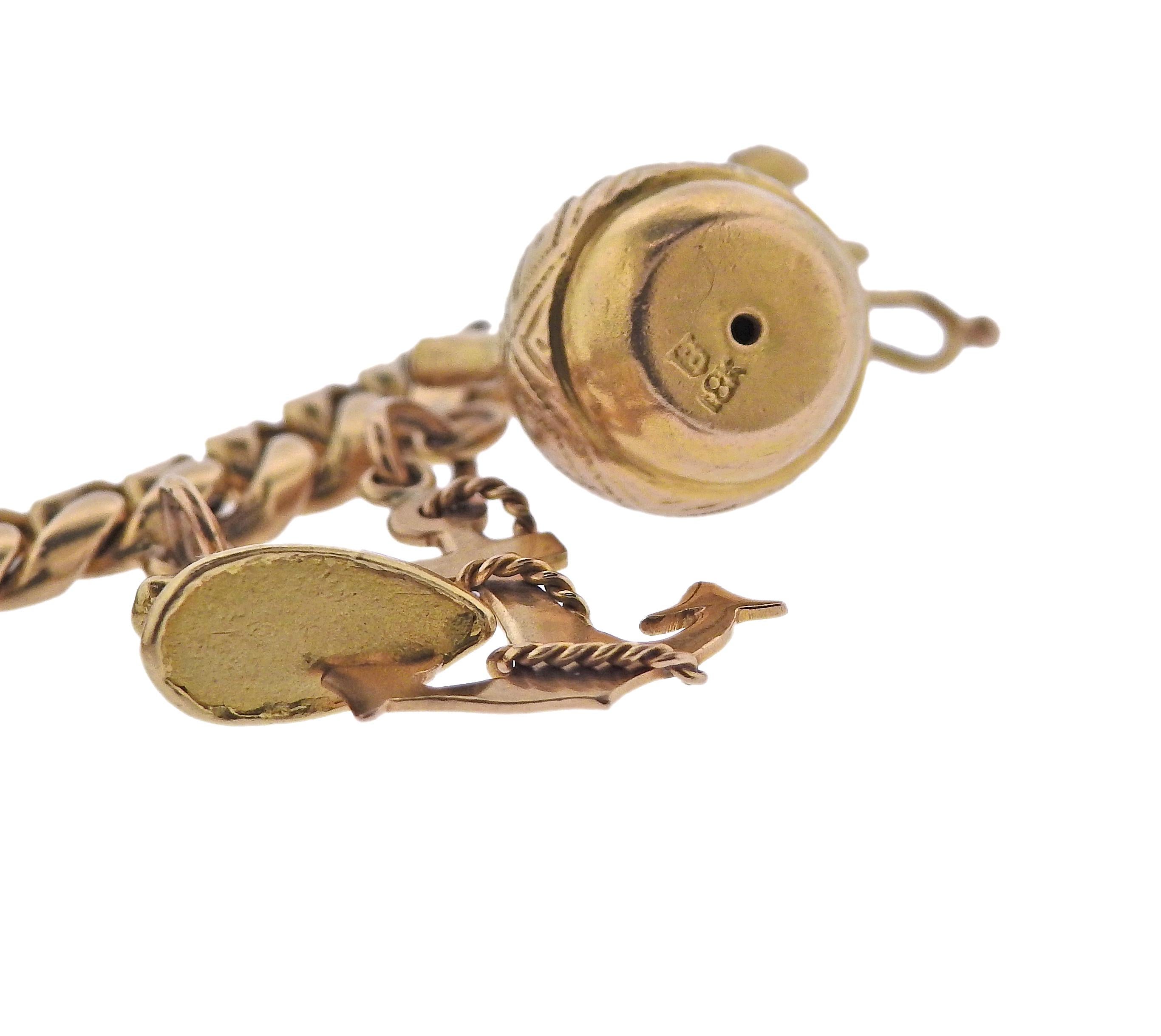Women's 1940s Multi Charm Gold Bracelet