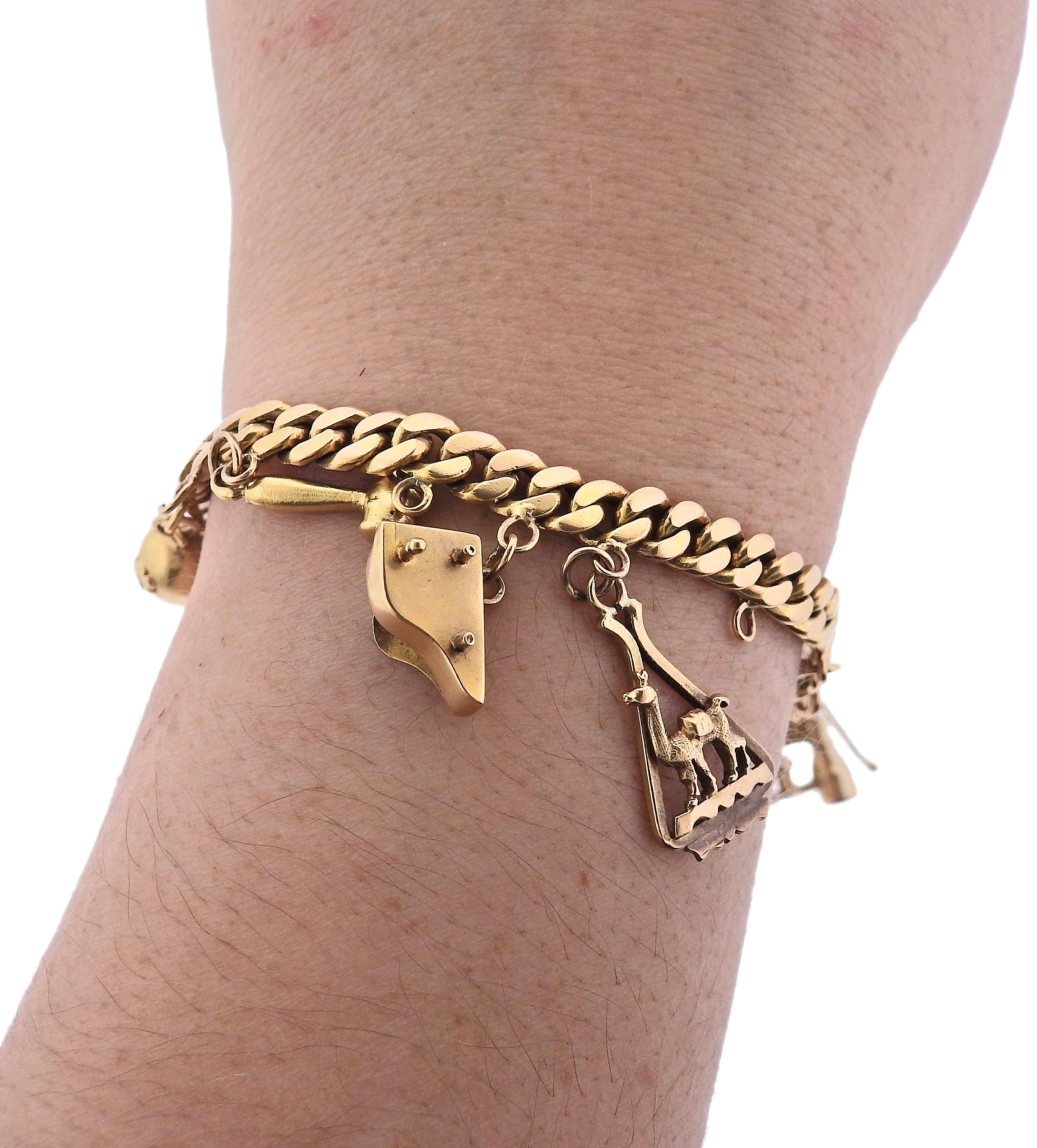 1940er Jahre Multi Charm Gold-Armband 2