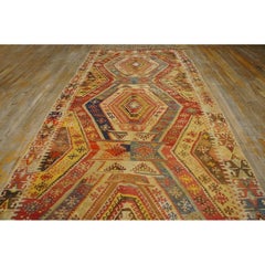 Rugs on Net Jewel Tone Antique Turkish Kilim Carpet Flatweave Tribal Wool Rug