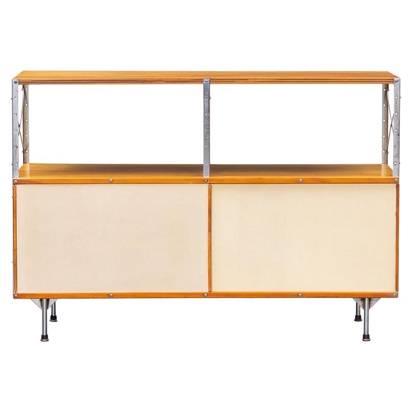 1940s Multicolored Plywood, Fiberglass, Metal ESU Shelf Charles & Ray Eames 'b' For Sale