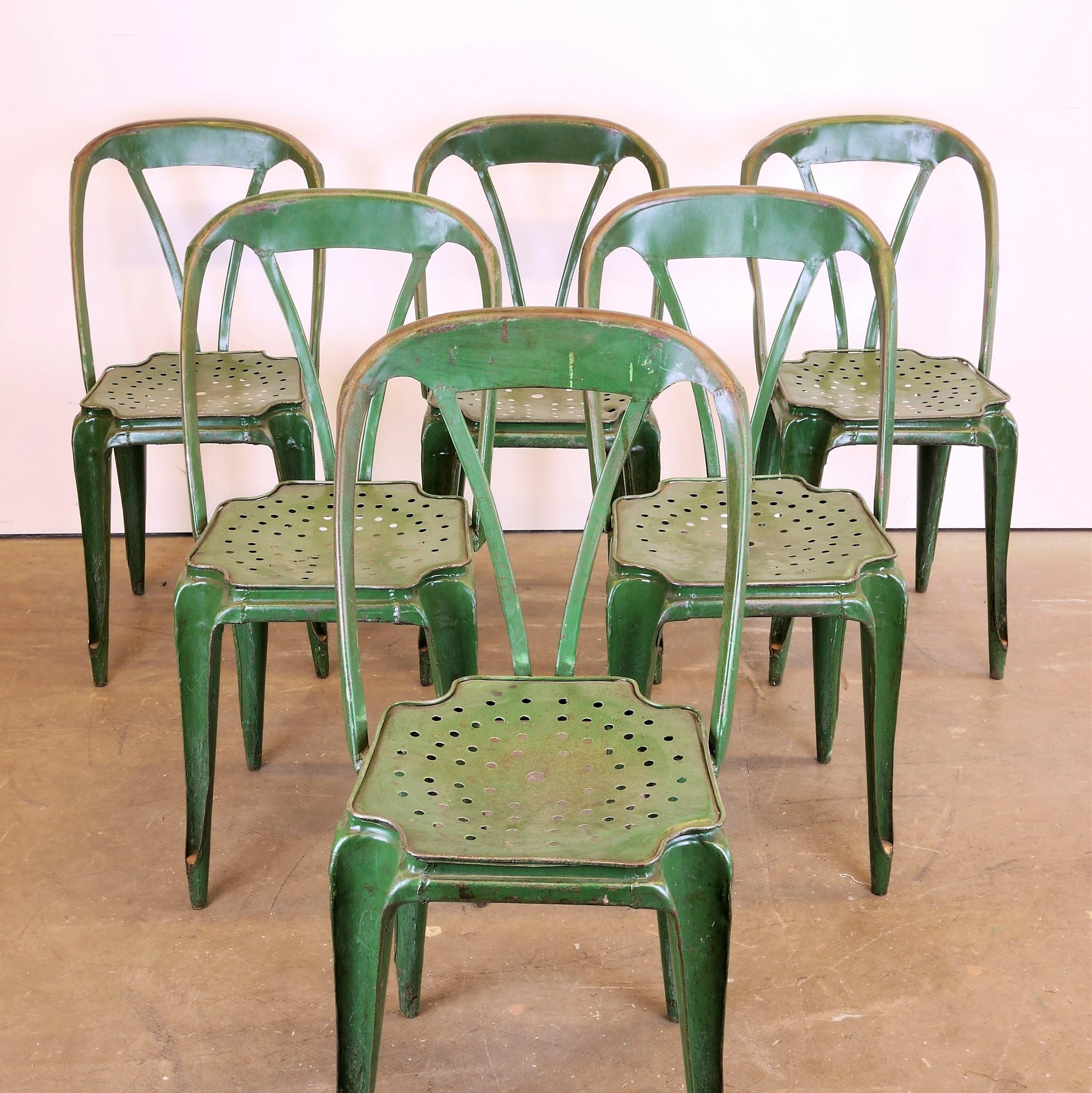 Sheet Metal 1940s Multipl’s Dining Chairs Set of Six