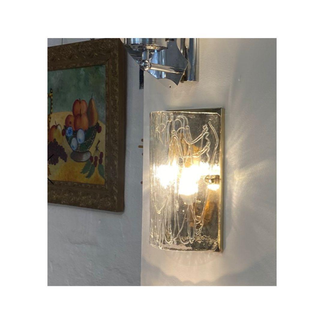 Hand-Crafted 1940s, Murano and Brass Sconces For Sale