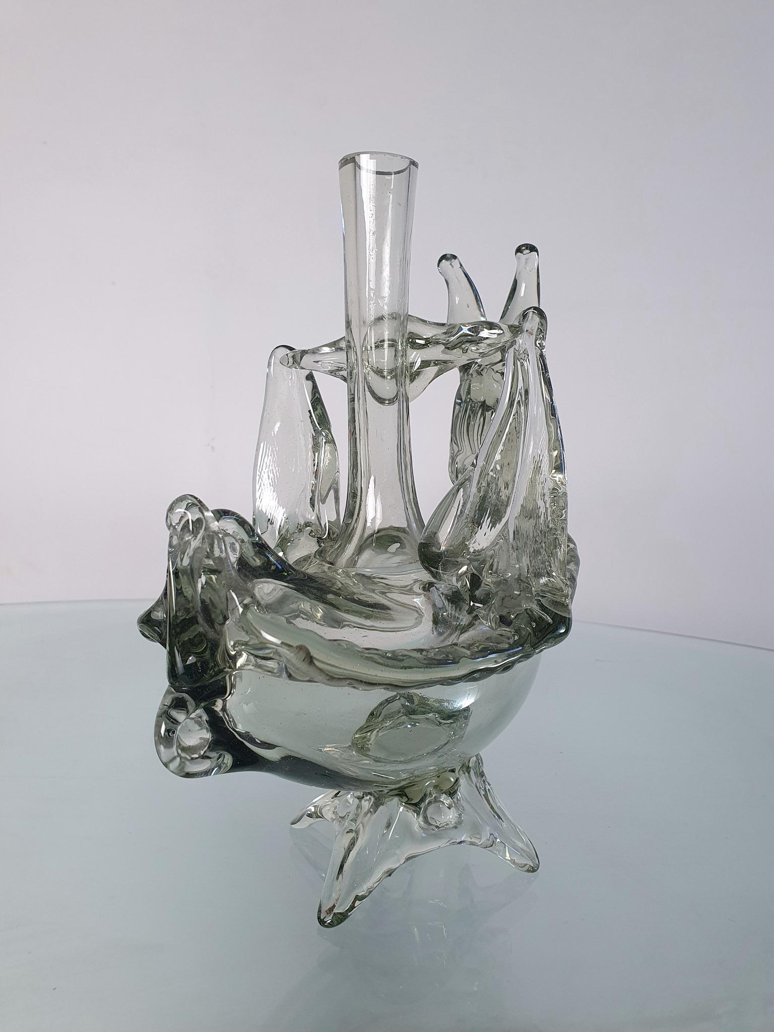 Murano-Tierglasvase aus den 1940er Jahren, Italien (Muranoglas) im Angebot