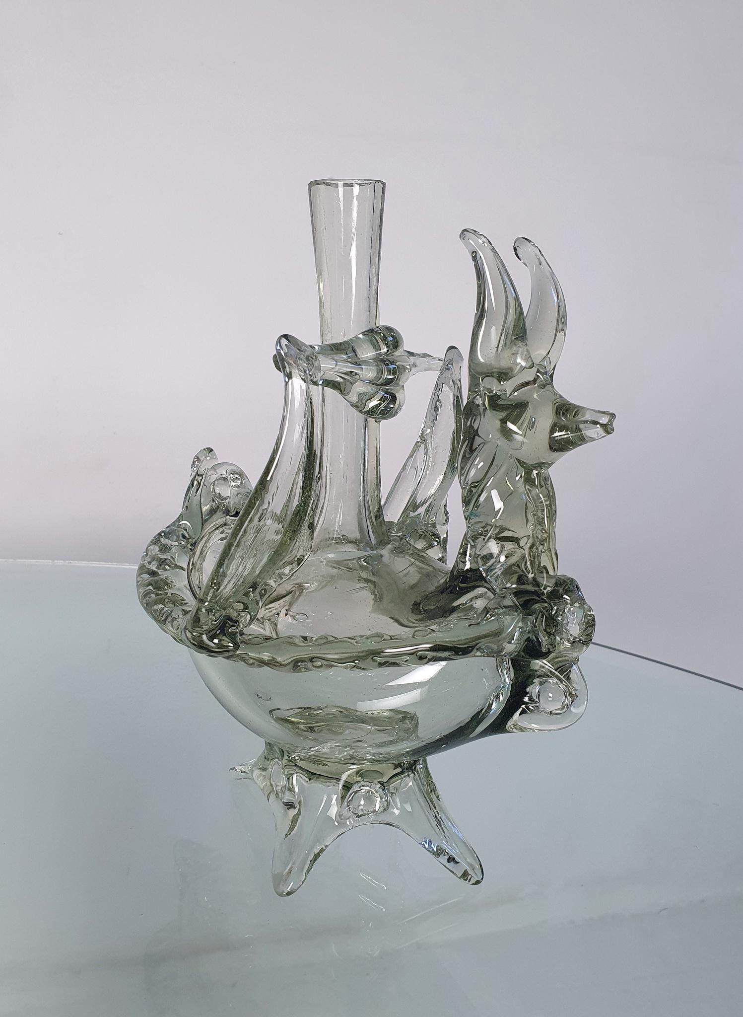 1940s Murano Animal Glass Vase, Italy For Sale 3