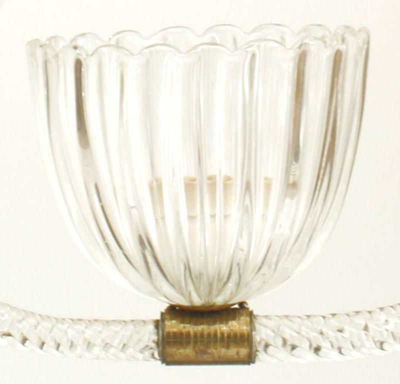 Modern Italian MidCentury Venetian Translucent Baccarat Crystal Lantern