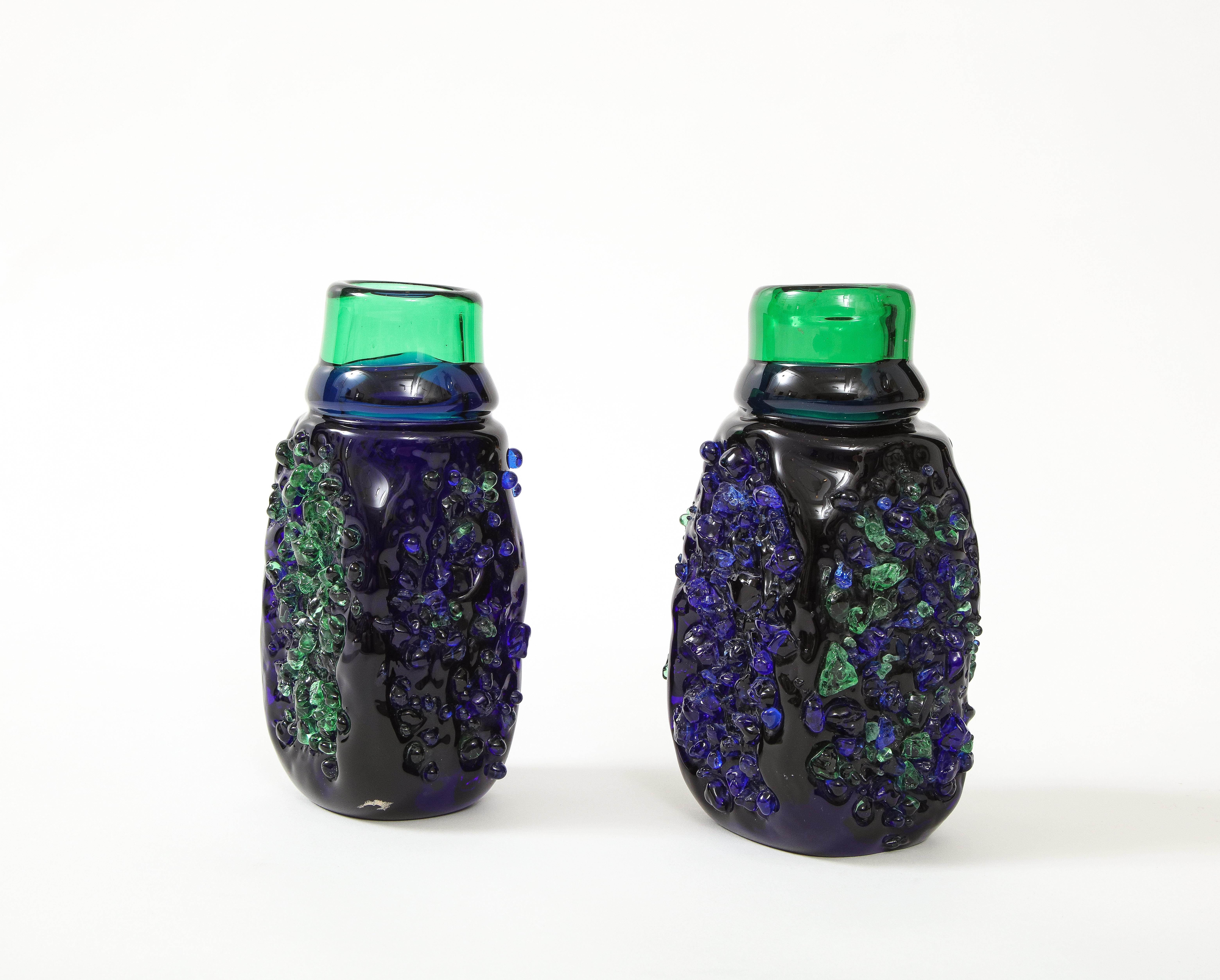 1940s Murano Glass Brutalist Style Vases For Sale 10