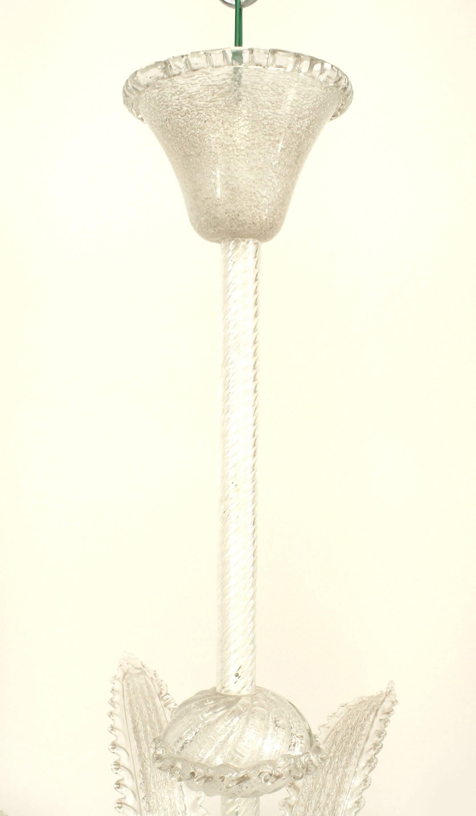 Italiano Lampadario in vetro di Murano italiano di metà secolo in vendita