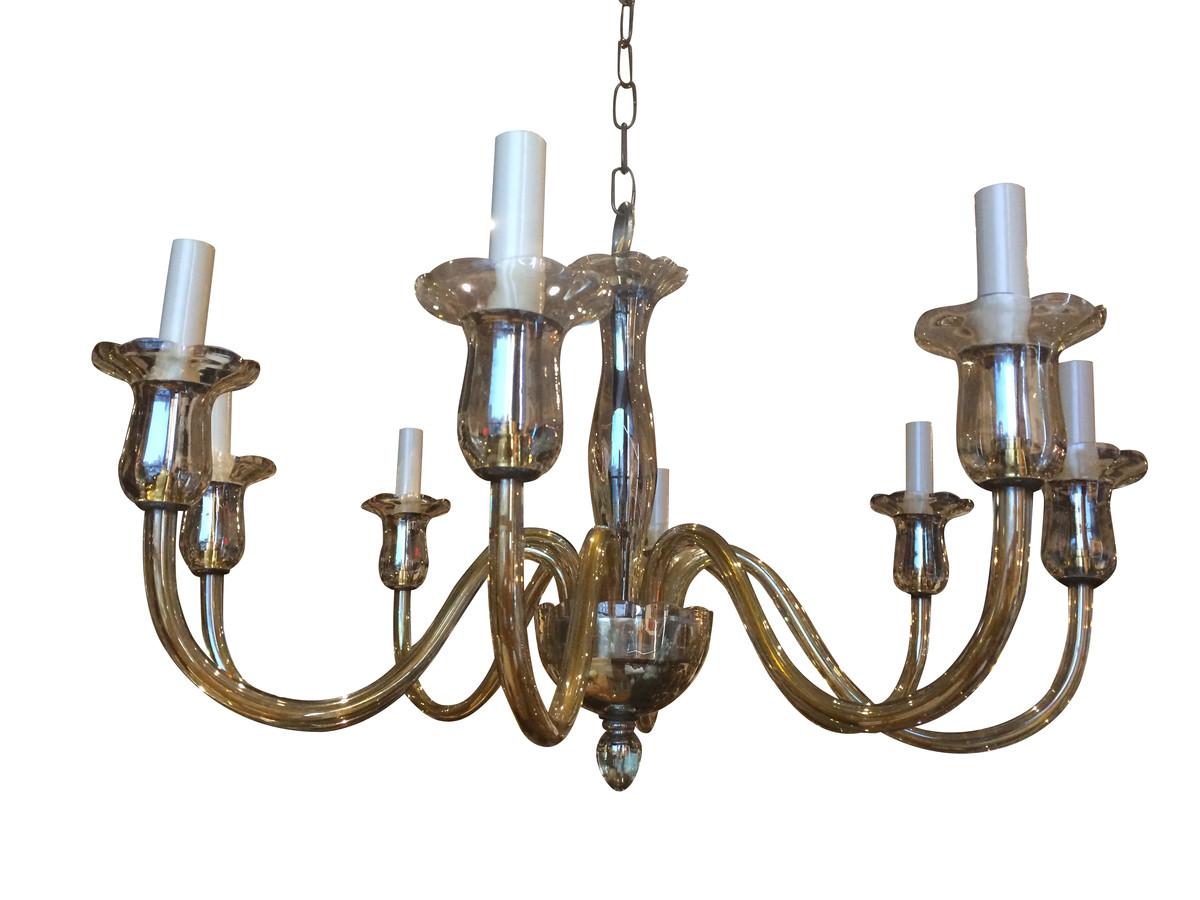 1940s Murano Glass Eight-Arm Chandelier, Italy 3