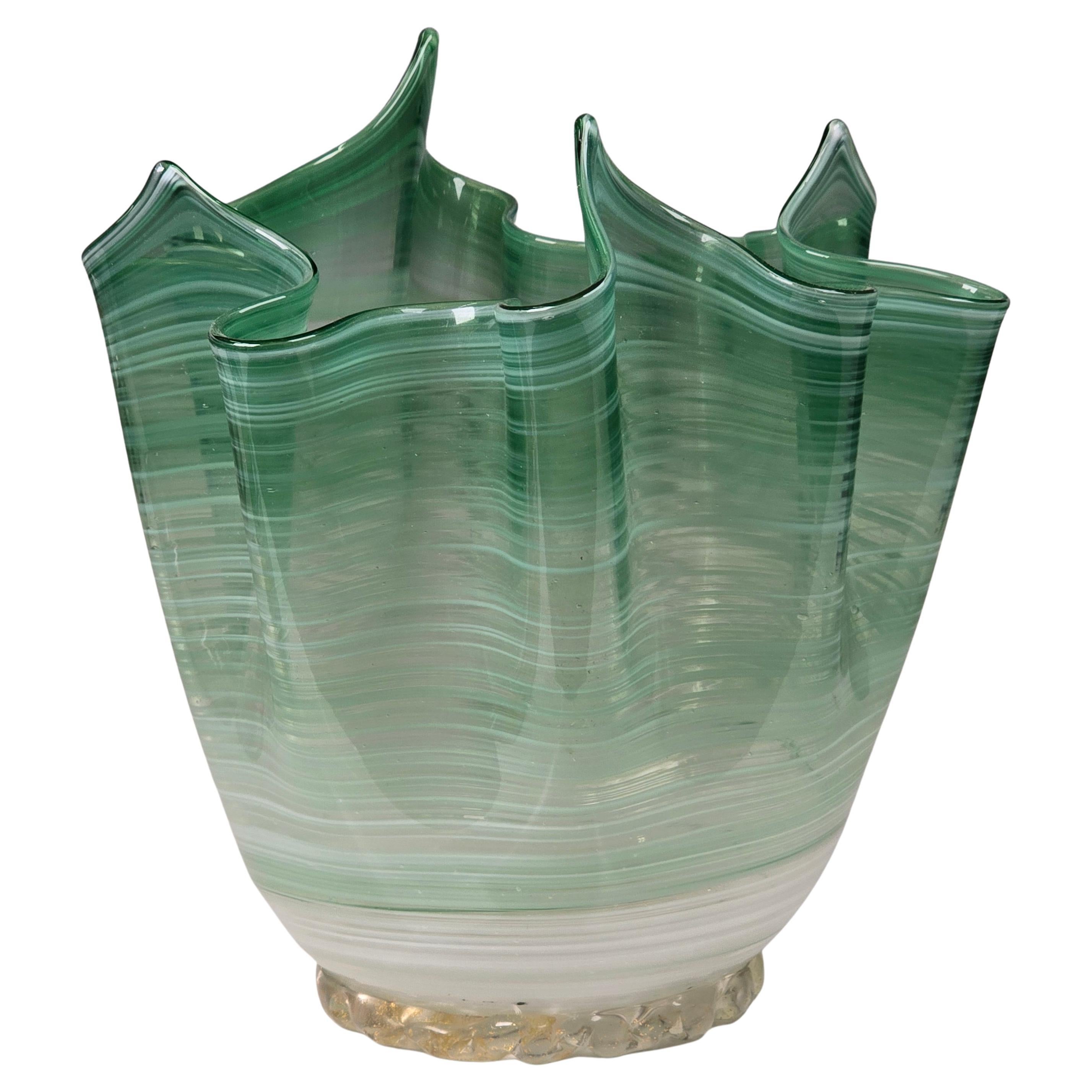 Vase mouchoir de Murano des années 1940