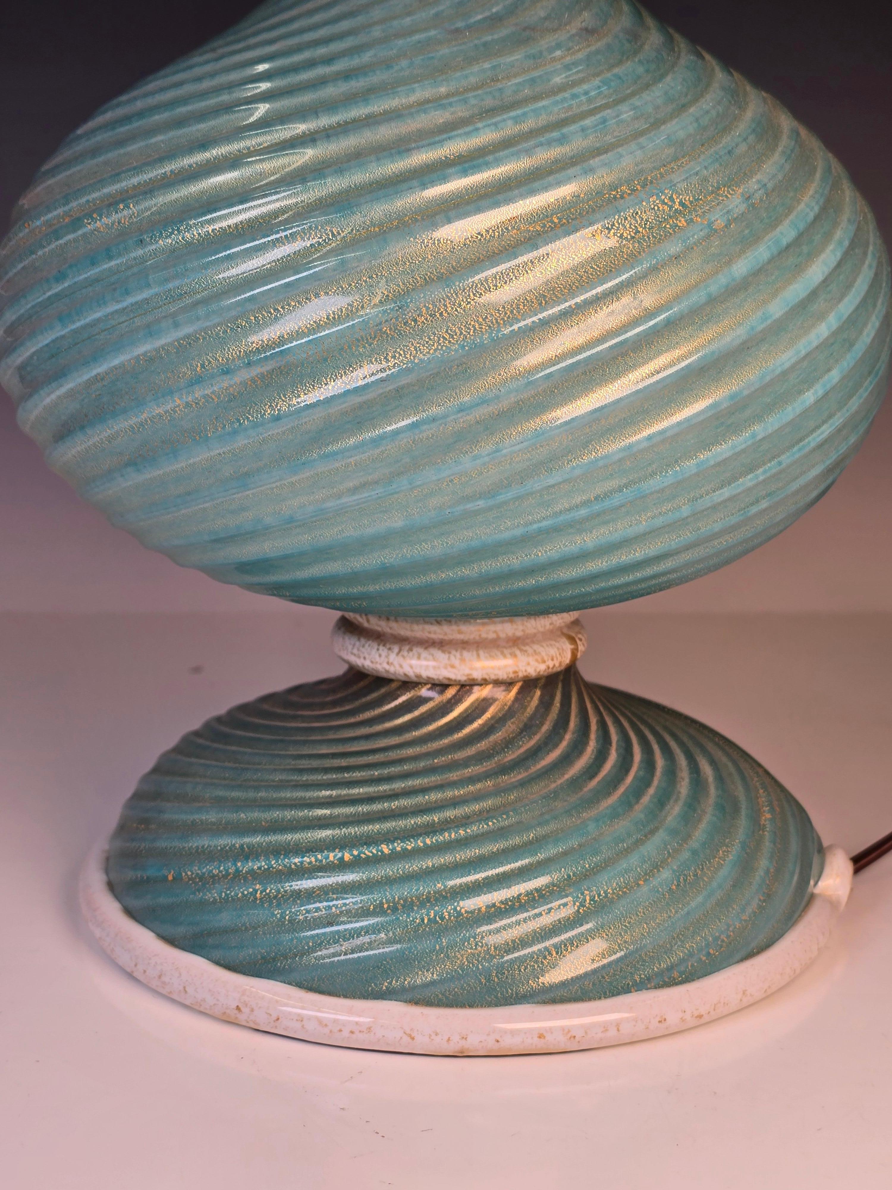 1940er Murano Tischlampe von Barovier Toso im Angebot 2